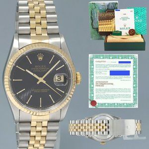 Mint! Rolex Datejust Two Tone 36mm Men's Watch with papers!!